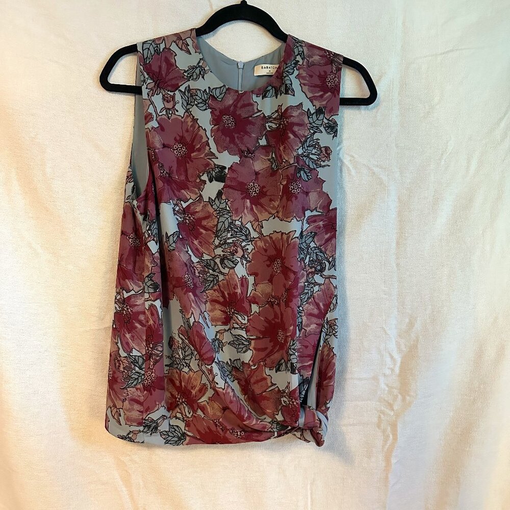 Aritzia Babaton Hopkins Blouse, Sleeveless Side Tie, Medium